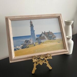 Edward Hopper “Lighthouse & Buildings” Reproduction Print | Framed Coastal Wall